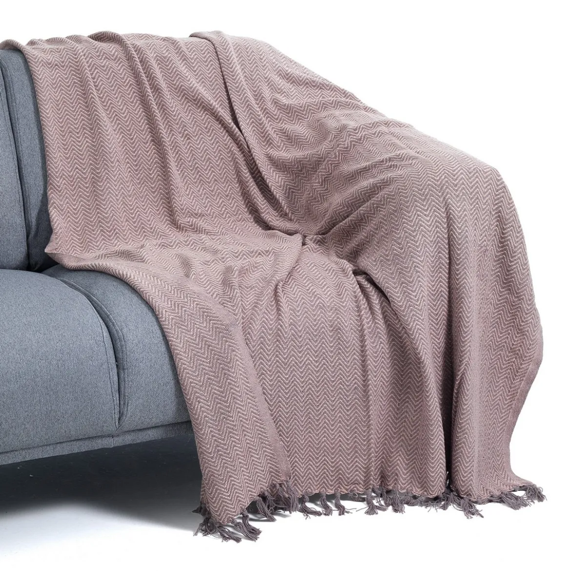 Pier pink plaid cotone colore grigio rosa dimensioni 135x190 cm