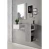 Play cement mobile ingresso bianco opaco e cemento con specchio 100x31.2xh75 cm