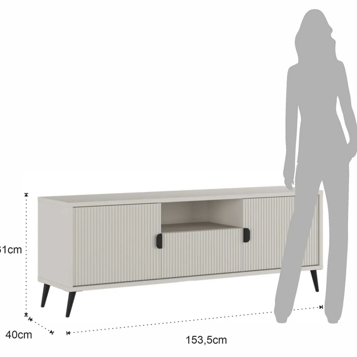 Porta TV ROMA CASHMERE finitura Cashmere opaco H61 L1535 P40
