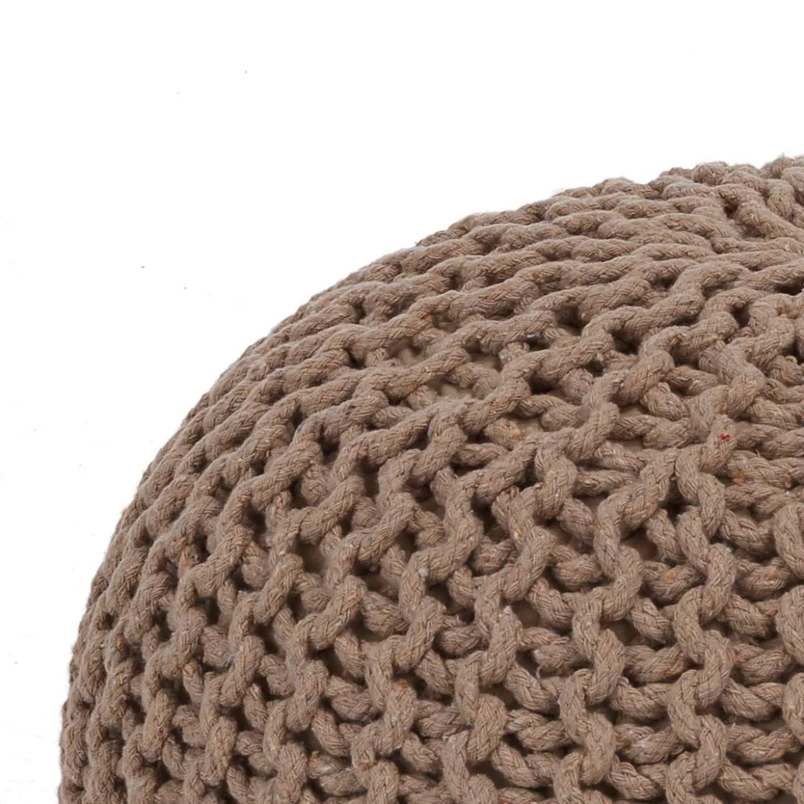 Posh beige pouf 100% cotone beige d43xh34 cm