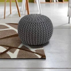 Posh light grey pouf 100% cotone grigio chiaro d43xh34 cm