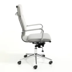 Premier white sedia da ufficio regolabile e girevole in pelle sintetica bianca con ruote 57x66 h110/120 cm