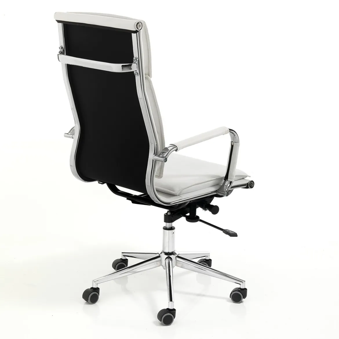 Premier white sedia da ufficio regolabile e girevole in pelle sintetica bianca con ruote 57x66 h110/120 cm