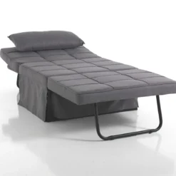 Quick longue kappa pouf trasformabile letto in tessuto grigio 95x70xh40 cm