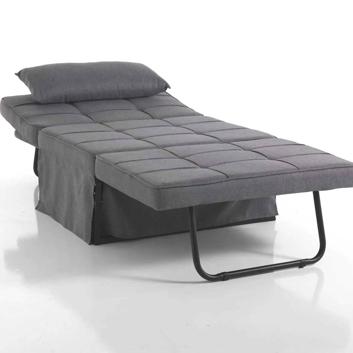 Quick longue kappa pouf trasformabile letto in tessuto grigio 95x70xh40 cm