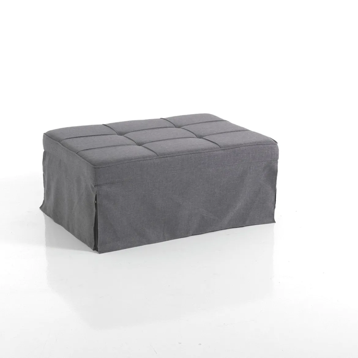 Quick longue kappa pouf trasformabile letto in tessuto grigio 95x70xh40 cm