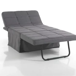 Quick longue kappa pouf trasformabile letto in tessuto grigio 95x70xh40 cm