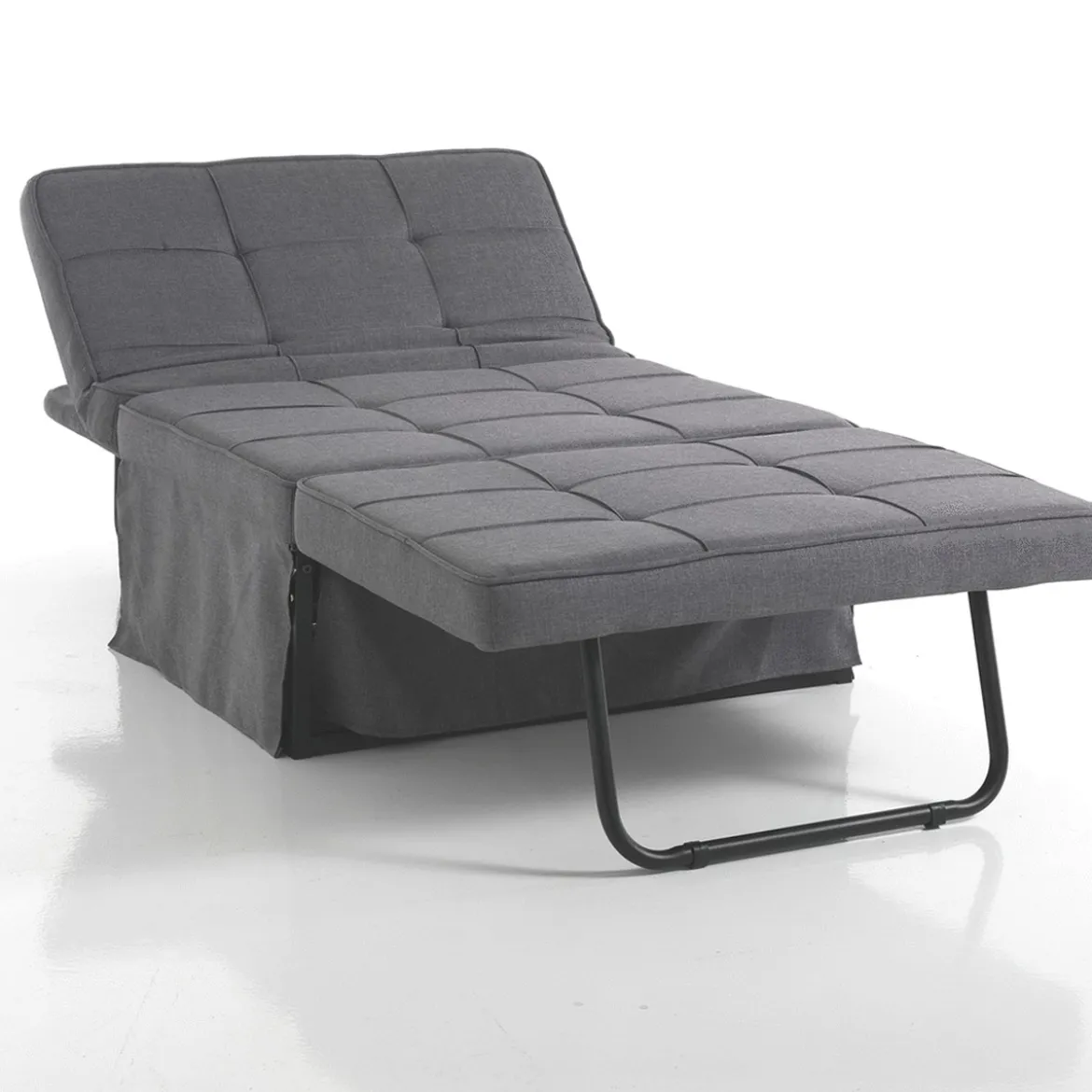 Quick longue kappa pouf trasformabile letto in tessuto grigio 95x70xh40 cm