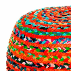 Rainbow - b pouf rotondo in juta multicolore d45xh45 cm