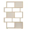 Random-b libreria bianca opaco con bordo in rovere reversibile 115x28xh164 cm