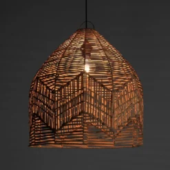 Reetha large medium lampadario da interno/esterno in rattan colore naturale d50xh58 cm