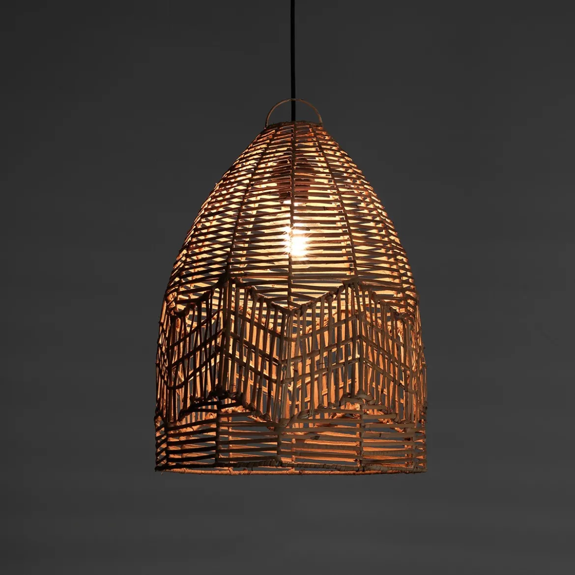 Reetha small small lampadario da interno/esterno in rattan colore naturale d35xh50 cm