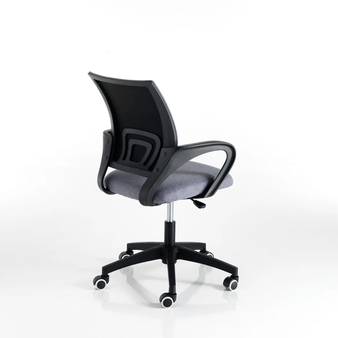 Rik poltrona da ufficio regolabile e girevole in tessuto di colore grigio con ruote 56x56 h85/95 cm