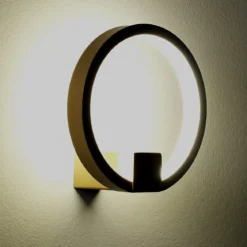 Ring gold applique led in alluminio colore oro satinato d15x7.5 cm
