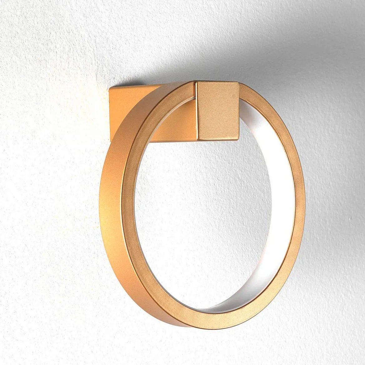 Ring gold applique led in alluminio colore oro satinato d15x7.5 cm