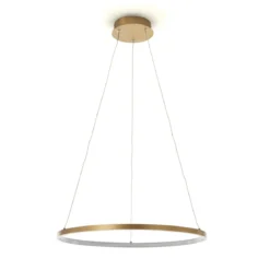 Ring gold lampadario oro in allumino oro satinato con filo regolabile d60 h92 cm