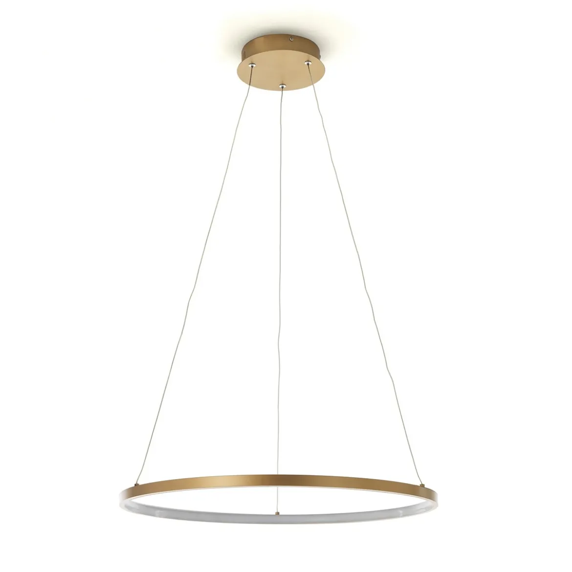 Ring gold lampadario oro in allumino oro satinato con filo regolabile d60 h92 cm