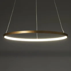Ring gold lampadario oro in allumino oro satinato con filo regolabile d60 h92 cm