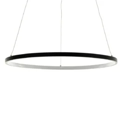 Ring lampadario led in allumino nero opaco con filo regolabile d60 h92 cm