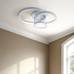 Rings white plafoniera / applique led in metallo bianco opaco 55x40 h19 cm