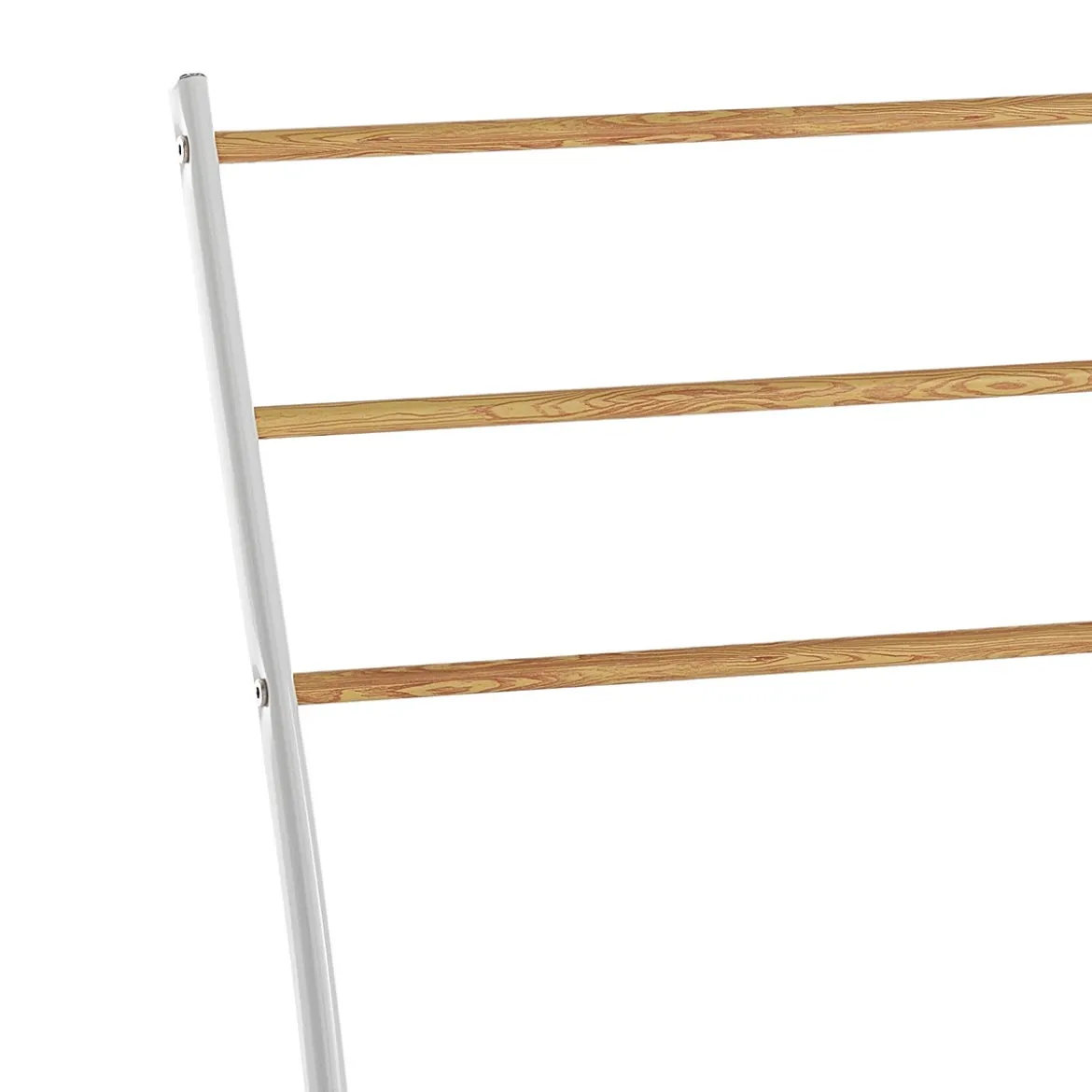 Rino porta asciugamani in metallo bianco lucido e finitura rovere 58x28xh87 cm