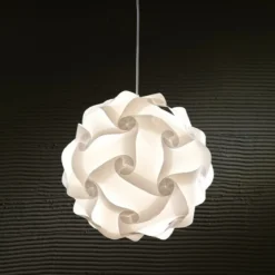 Rullo lampadario in polipropilene bianco con filo regolabile d44 h44 cm