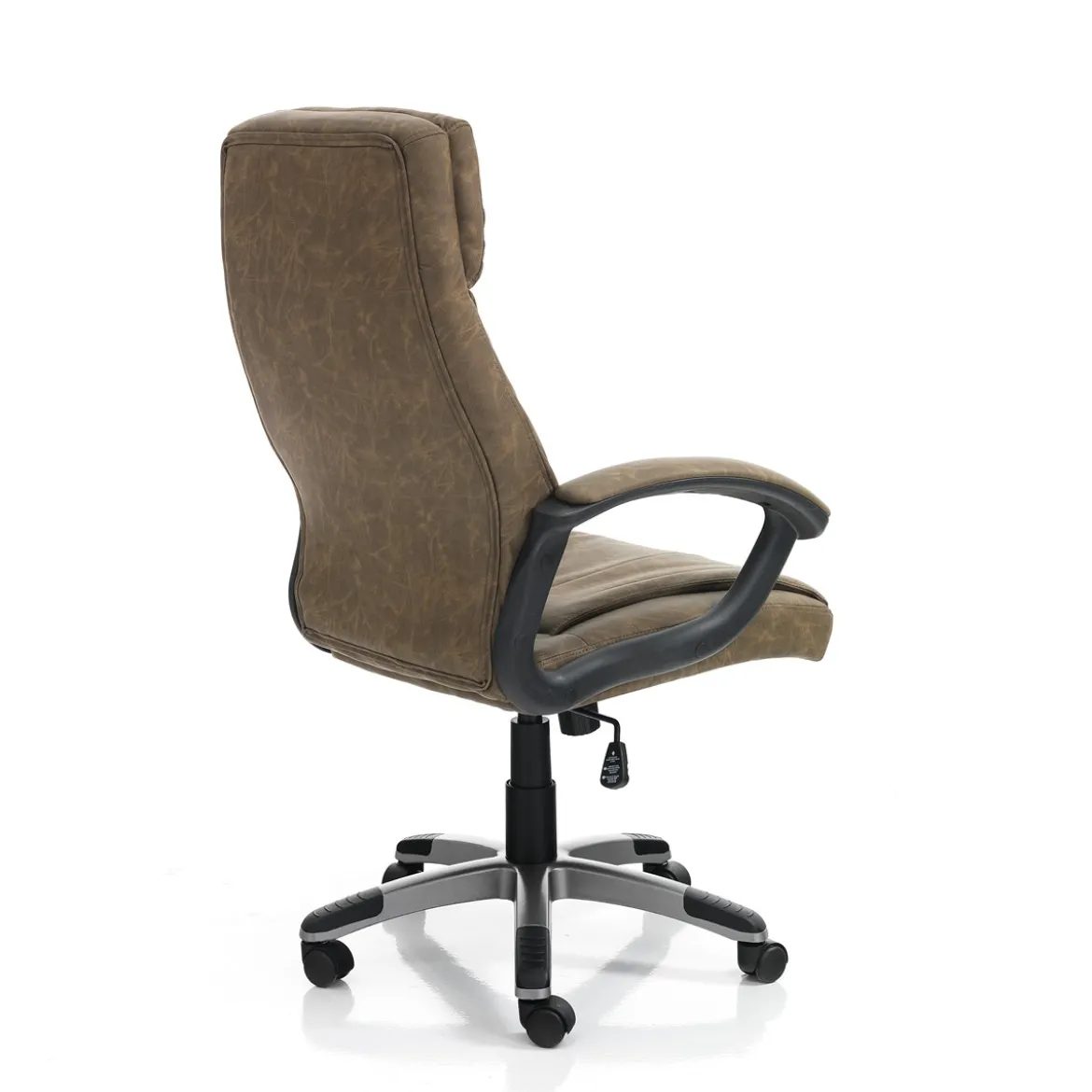 Rye brown sedia da ufficio regolabile e girevole in pelle sintetica marrone effetto invecchiato 64x63 h111/121 cm
