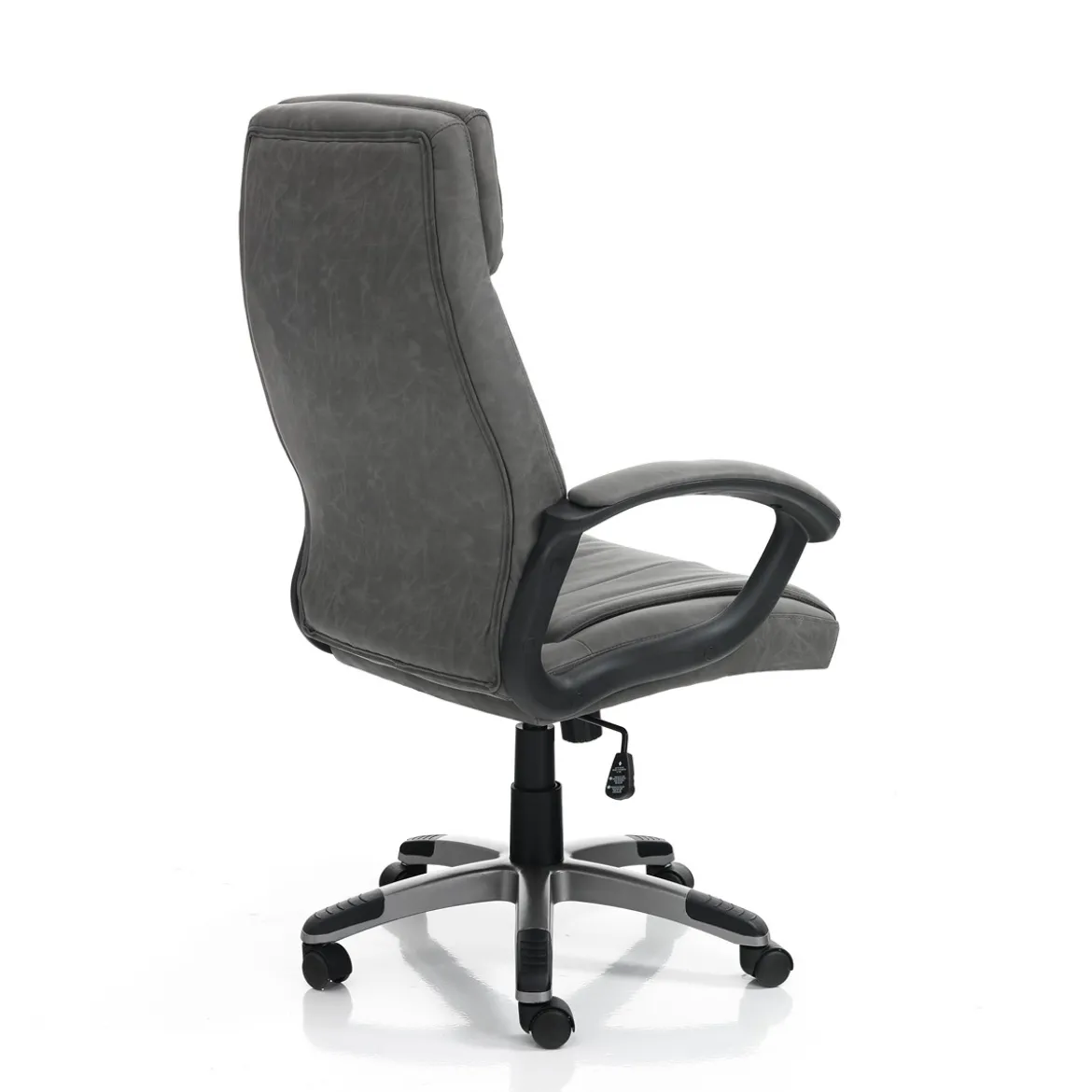 Rye grey sedia da ufficio regolabile e girevole in pelle sintetica grigio effetto invecchiato 64x63 h111/121 cm
