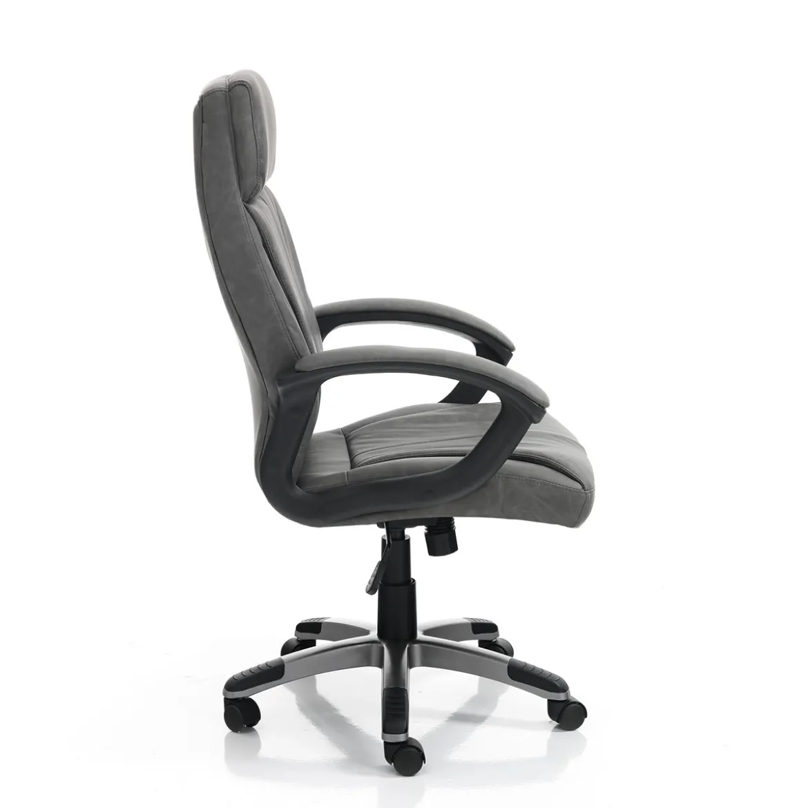 Rye grey sedia da ufficio regolabile e girevole in pelle sintetica grigio effetto invecchiato 64x63 h111/121 cm