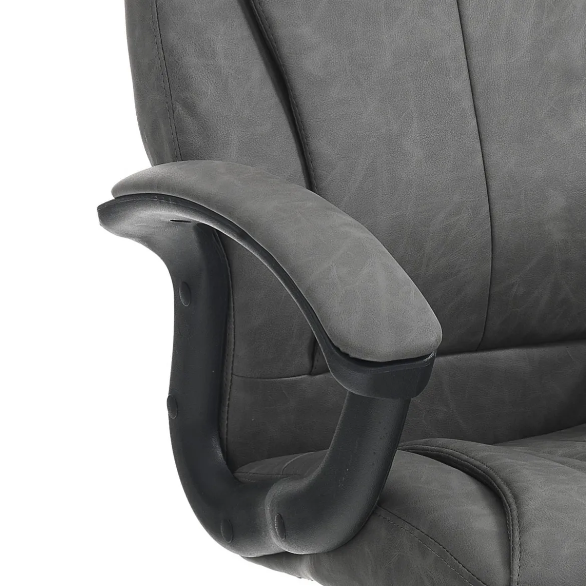 Rye grey sedia da ufficio regolabile e girevole in pelle sintetica grigio effetto invecchiato 64x63 h111/121 cm