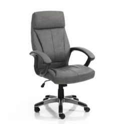Rye grey sedia da ufficio regolabile e girevole in pelle sintetica grigio effetto invecchiato 64x63 h111/121 cm