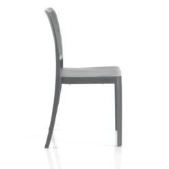 Sabine grey sedia interno esterno polip. colore grigio impilabile resistente agenti e raggi uv h.86 l.43 p.50 cm