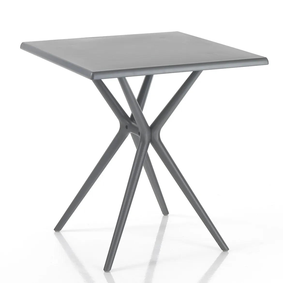 Sabine grey tavolo leggero da esterno in polip. colore grigio opaco resistente agenti e raggi uv h.76 l.70 p.70 cm