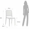 Sabine white sedia interno esterno polip. colore bianco impilabile resistente agenti e raggi uv h.86 l.43 p.50 cm