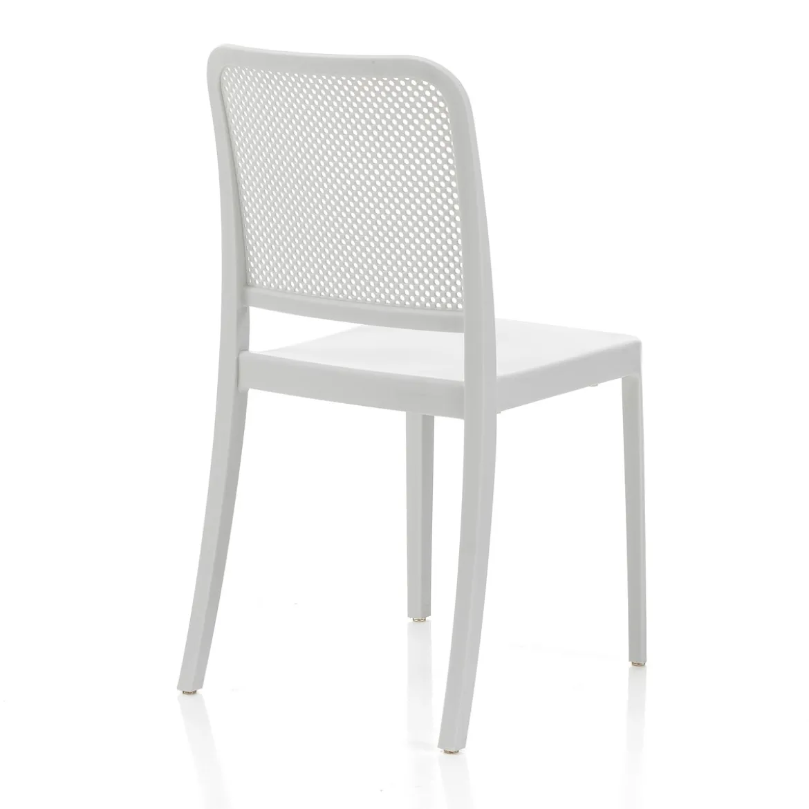 Sabine white sedia interno esterno polip. colore bianco impilabile resistente agenti e raggi uv h.86 l.43 p.50 cm