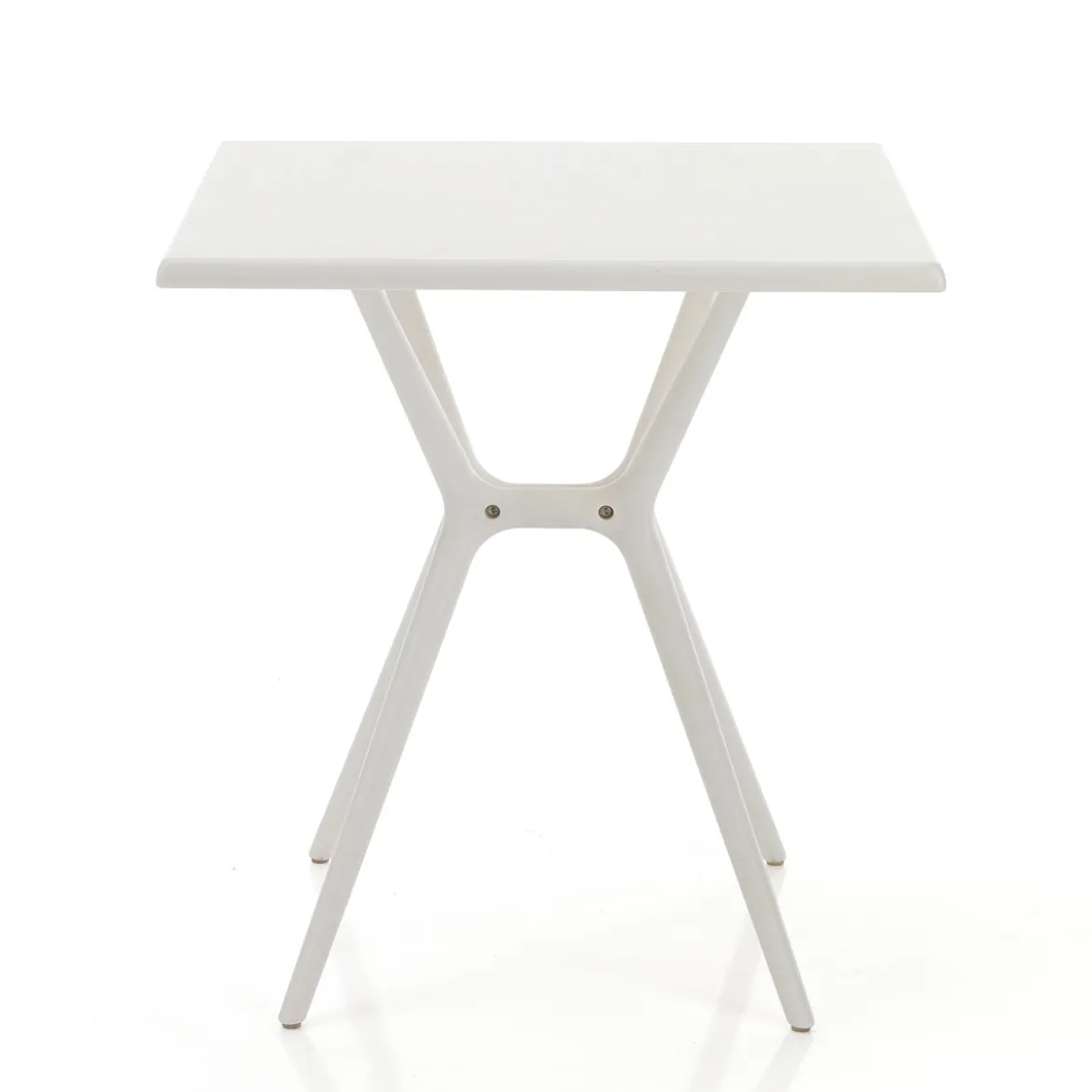 Sabine white tavolo leggero da esterno in polip. colore bianco opaco resistente agenti e raggi uv h.76 l.70 p.70 cm