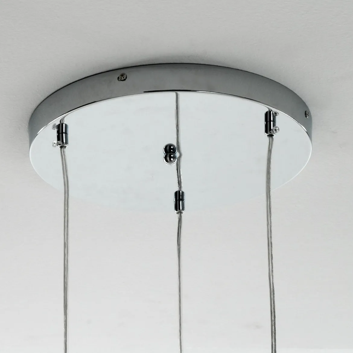 Saky clear lampadario 3 luci in vetro trasparente h126 d47 cm