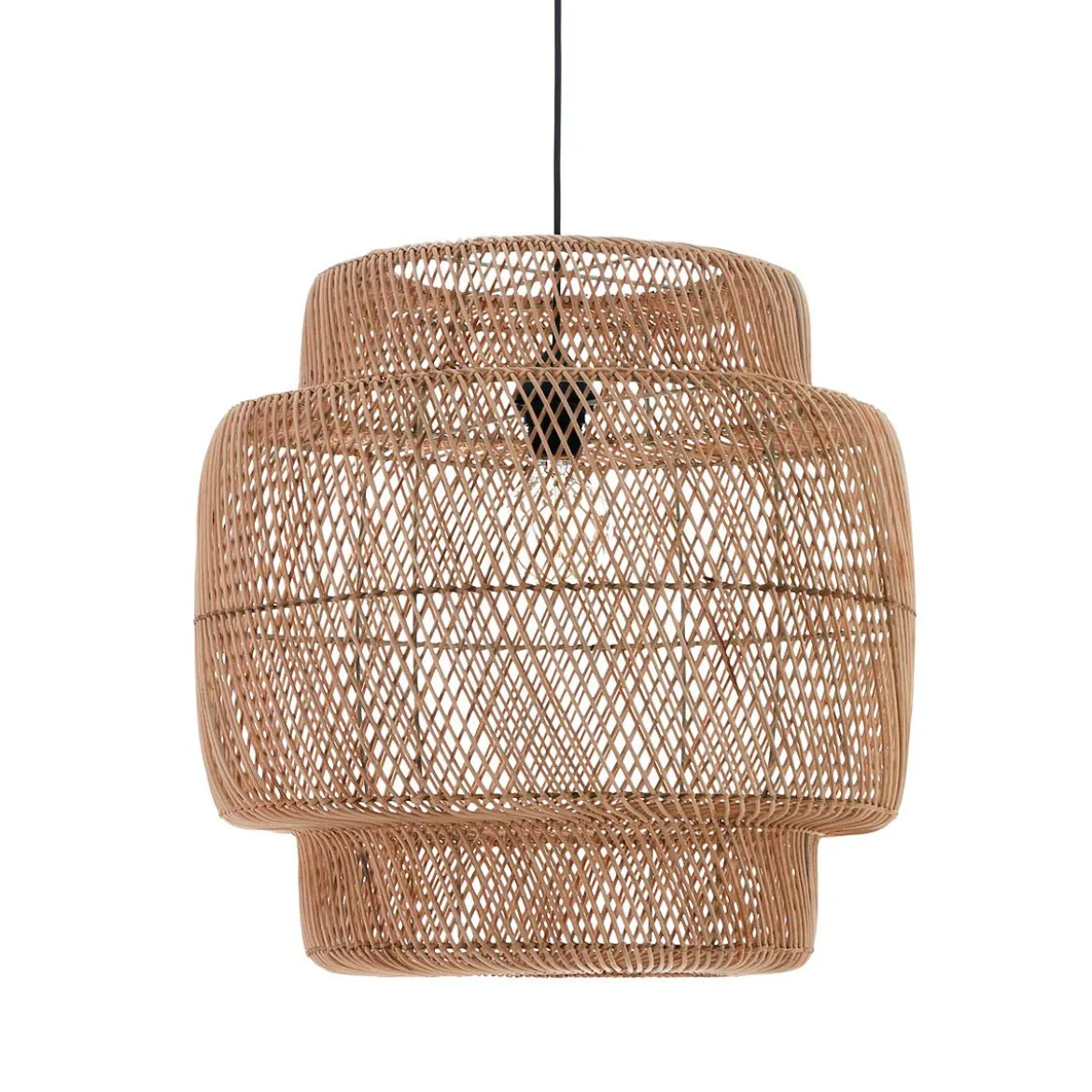 Sanat lampadario da interno/esterno in rattan colore naturale d50xh50 cm