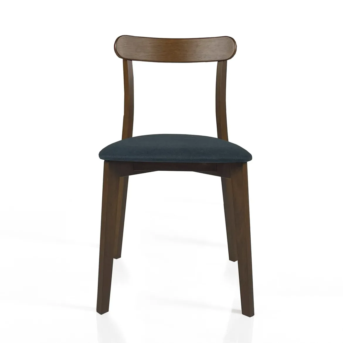 Sedia AMBRA DARK WOOD legno massello tinto finitura Noce scuro seduta Tessuto Grigio scuro seduta H47 L45 P41
