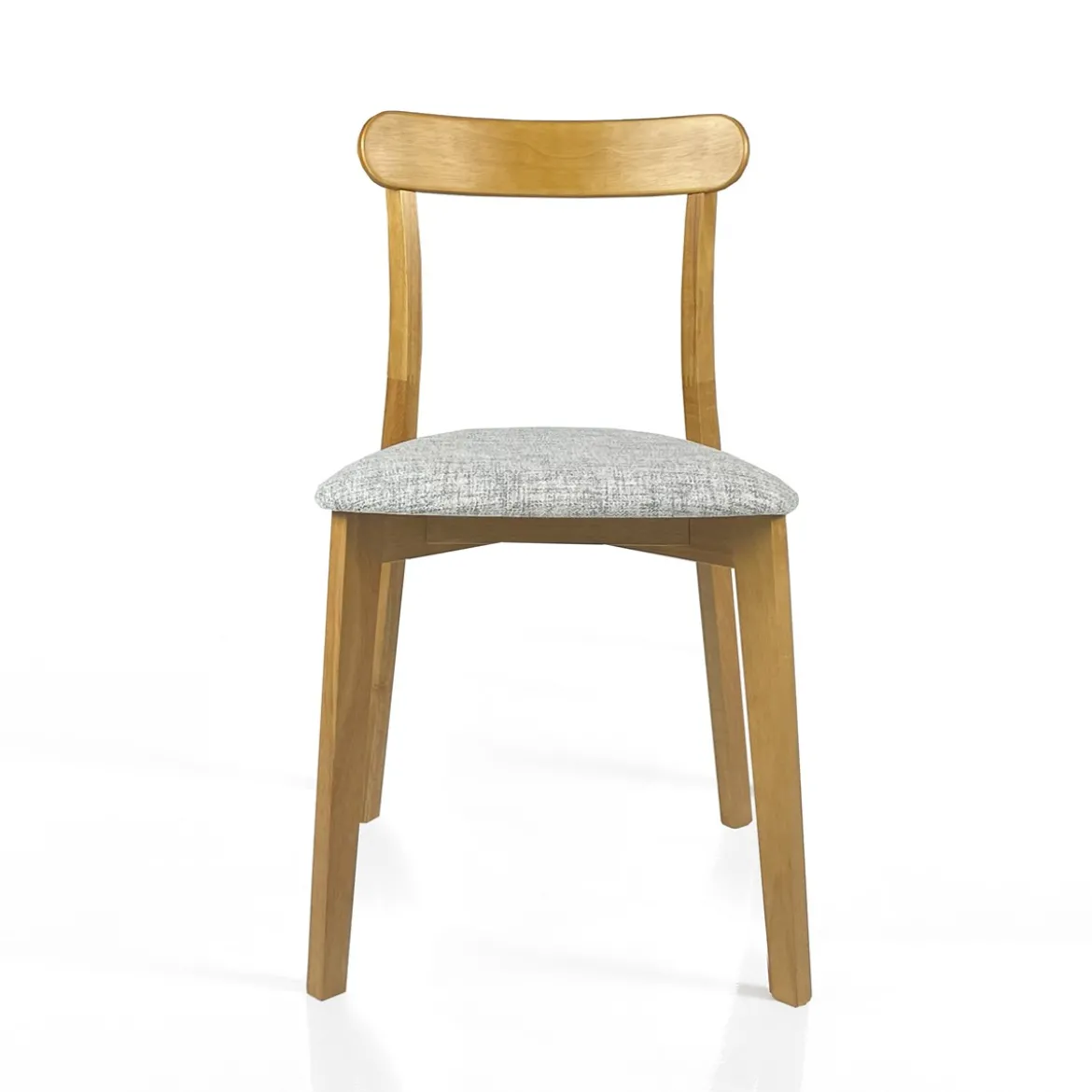 Sedia AMBRA WOOD Legno massello tinto finitura Rovere seduta Tessuto Grigio scuro seduta H47 L45 P41