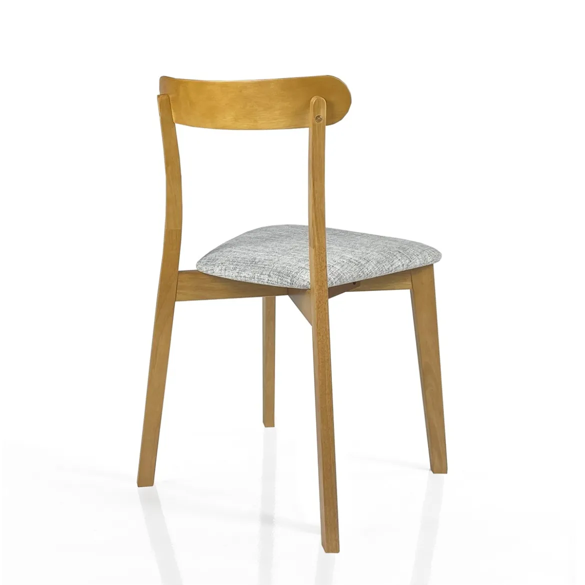 Sedia AMBRA WOOD Legno massello tinto finitura Rovere seduta Tessuto Grigio scuro seduta H47 L45 P41