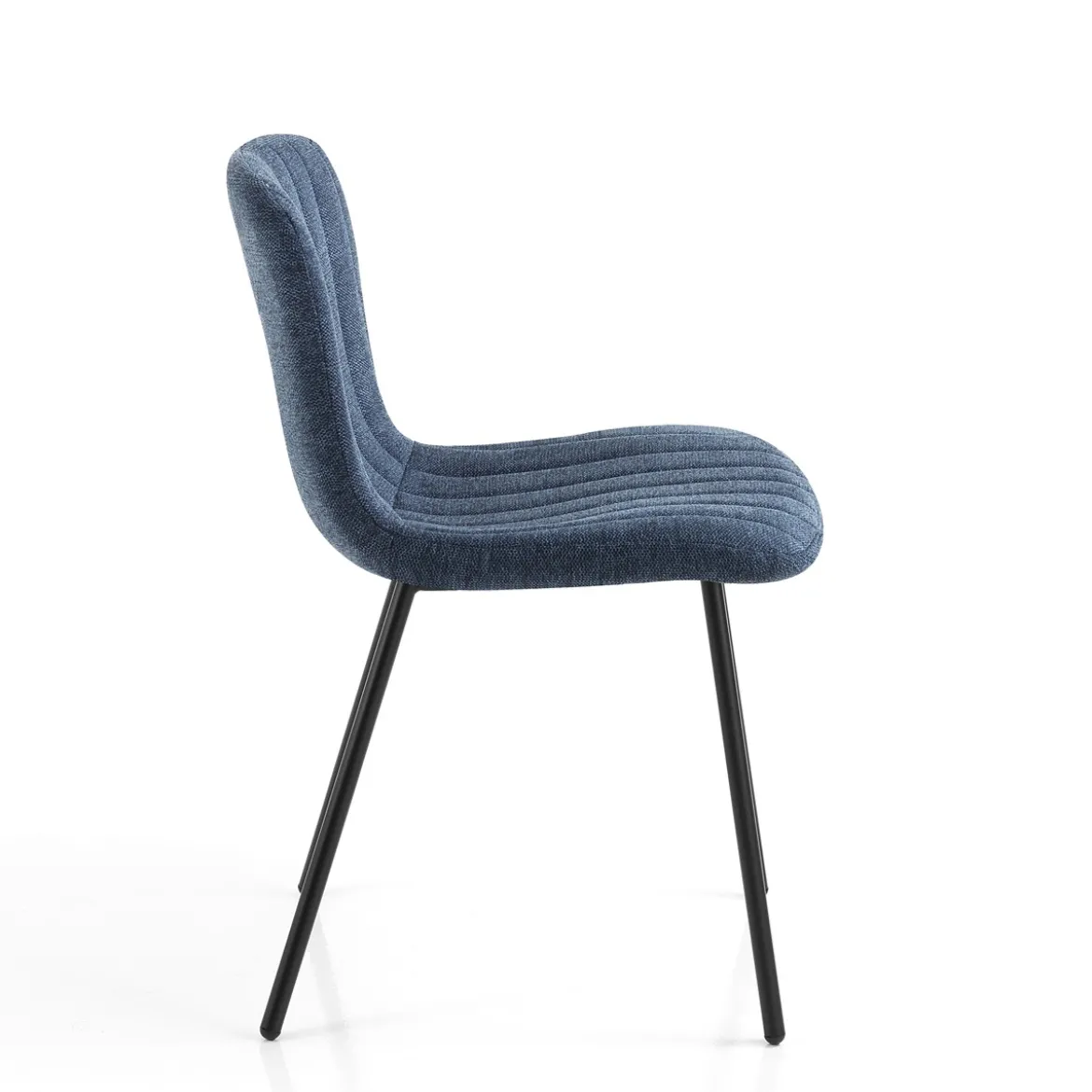 sedia COSY BLUE tessuto Blu struttura metallo Nero opaco H77 L43 P53