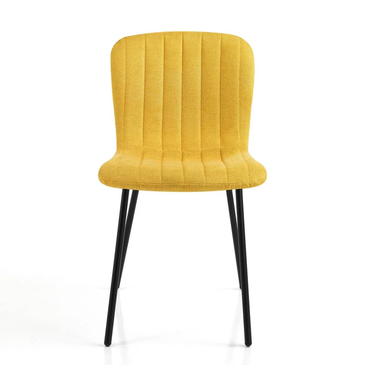 sedia COSY YELLOW tessuto Giallo struttura metallo Nero opaco H77 L43 P53