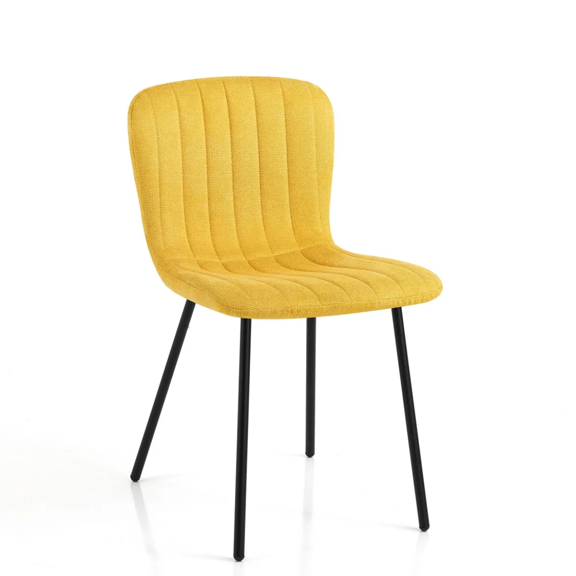 sedia COSY YELLOW tessuto Giallo struttura metallo Nero opaco H77 L43 P53