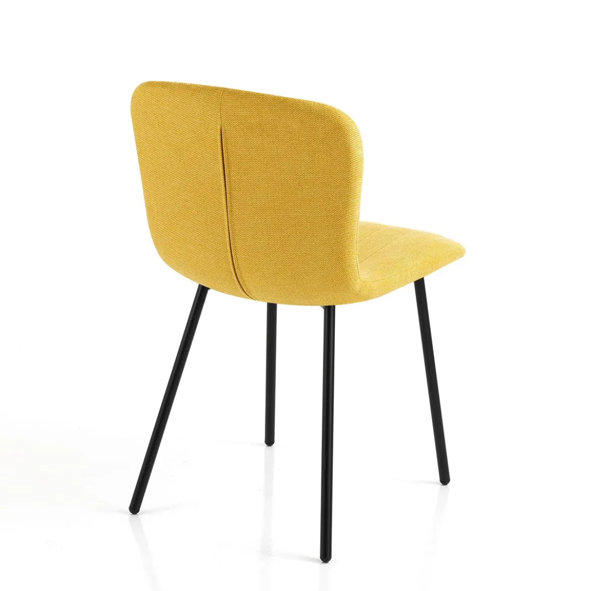 sedia COSY YELLOW tessuto Giallo struttura metallo Nero opaco H77 L43 P53