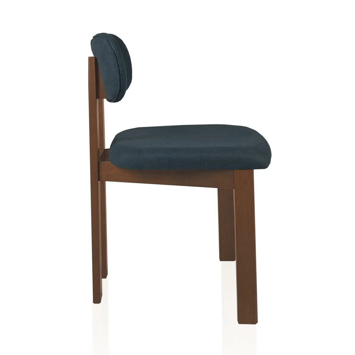 Sedia TRIPOD DARK WOOD legno massello tinto finitura Rovere seduta Tessuto Grigio scuro seduta H49 L50 P48