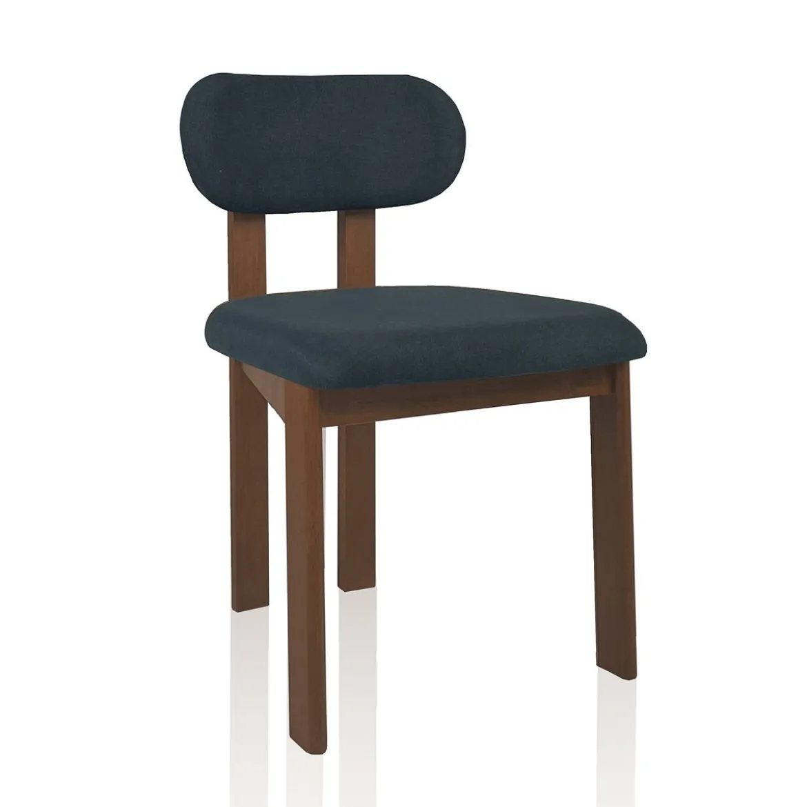 Sedia TRIPOD DARK WOOD legno massello tinto finitura Rovere seduta Tessuto Grigio scuro seduta H49 L50 P48