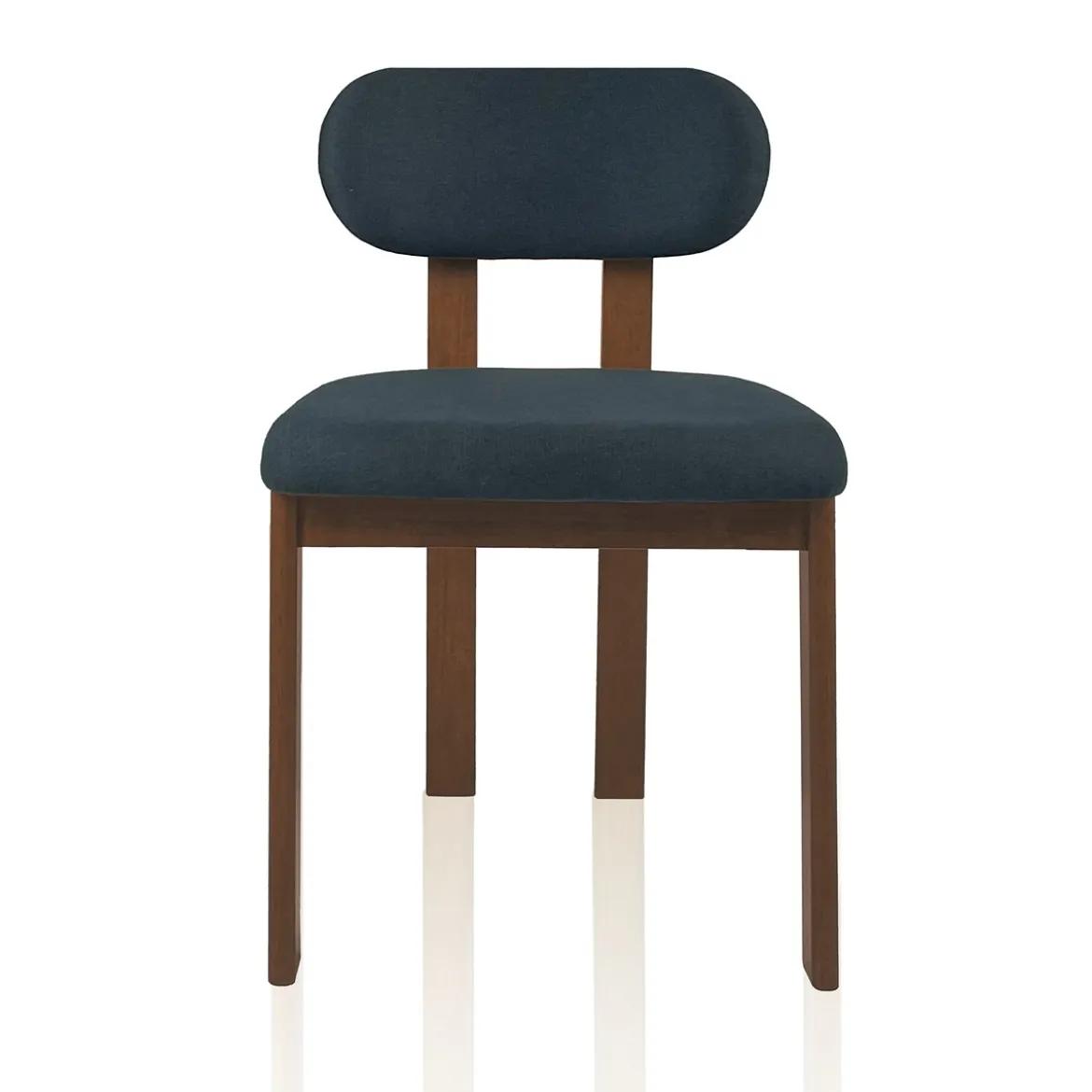 Sedia TRIPOD DARK WOOD legno massello tinto finitura Rovere seduta Tessuto Grigio scuro seduta H49 L50 P48