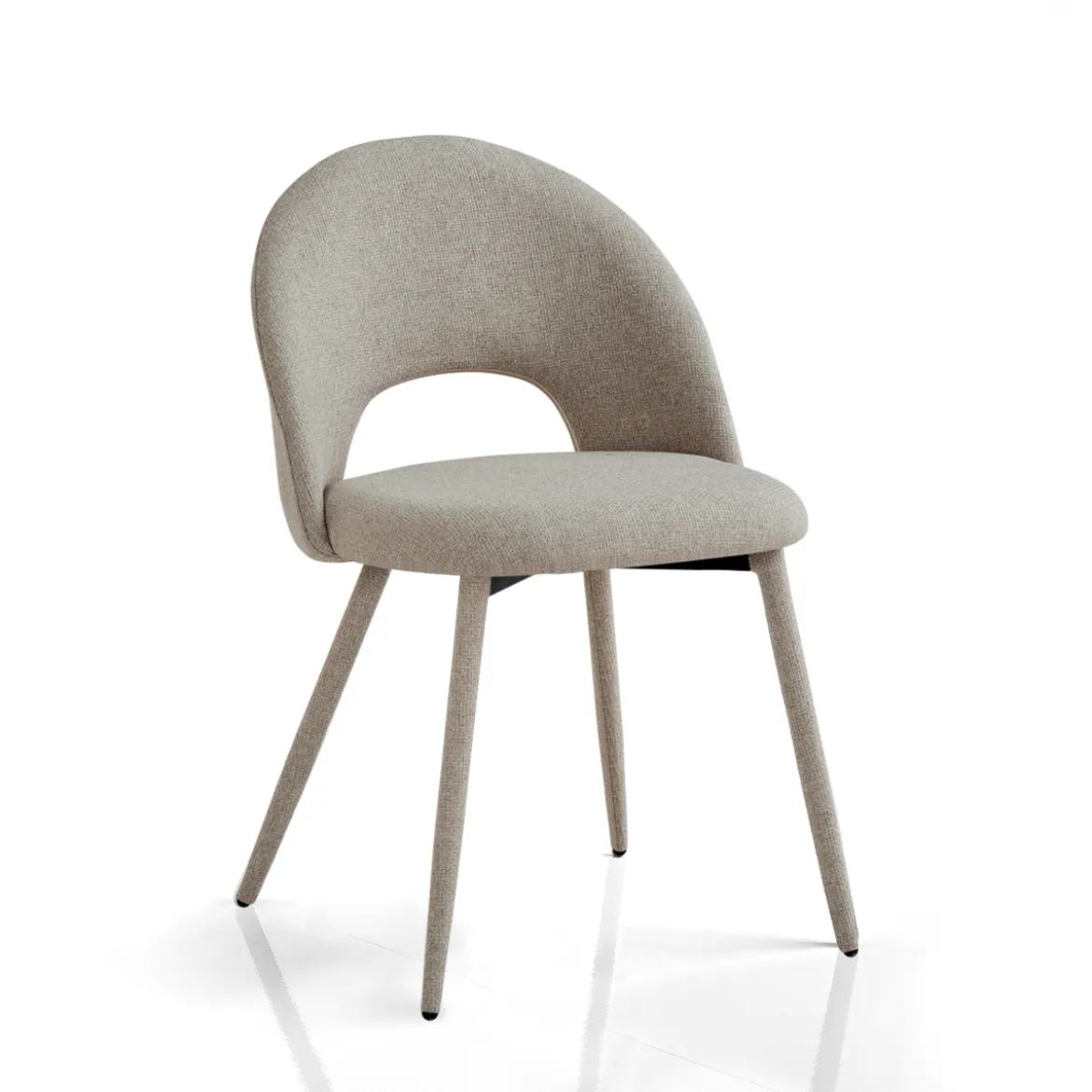 Selma Beige Sedia Imbottita tessuto panna easy clean poliestere h79 l51 p54 seduta h48