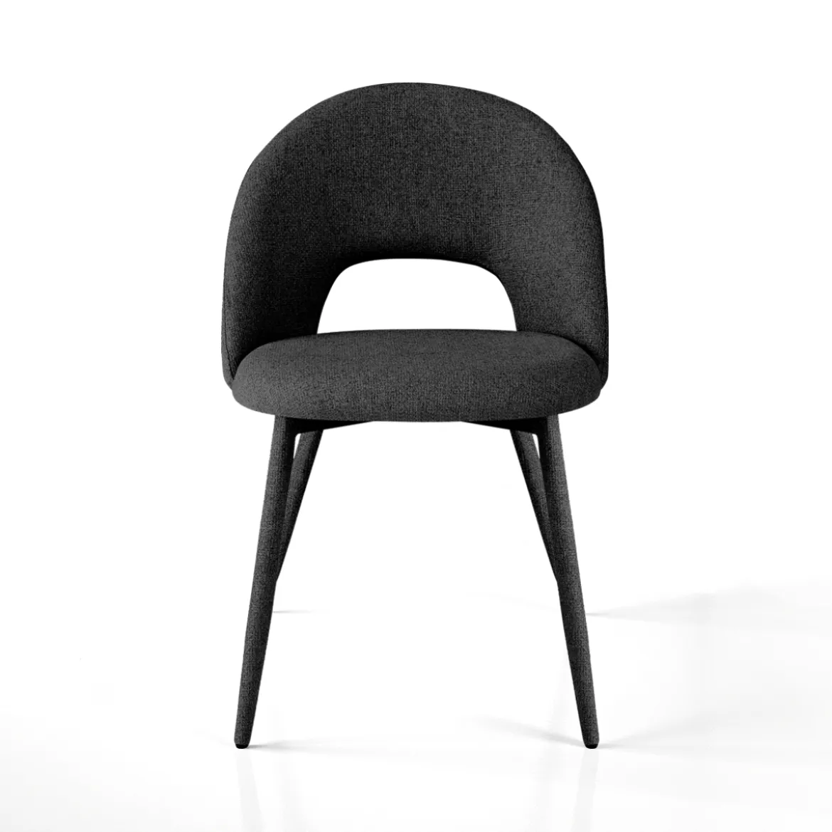 Selma Black Sedia Imbottita tessuto nero easy clean poliestere h79 l51 p54 seduta h48